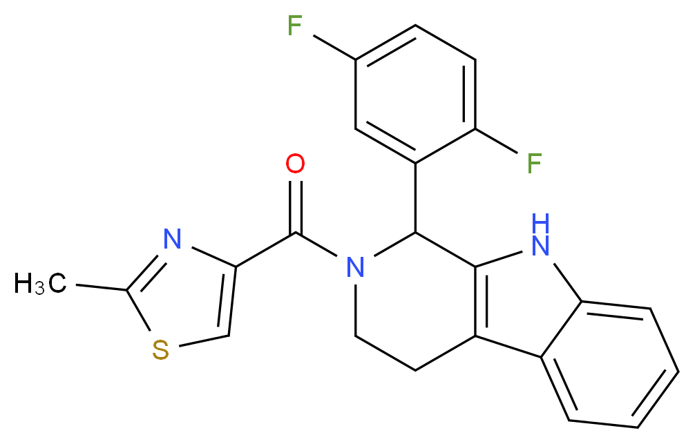 1-(2,5-difluorophenyl)-2-[(2-methyl-1,3-thiazol-4-yl)carbonyl]-2,3,4,9-tetrahydro-1H-beta-carboline_Molecular_structure_CAS_)