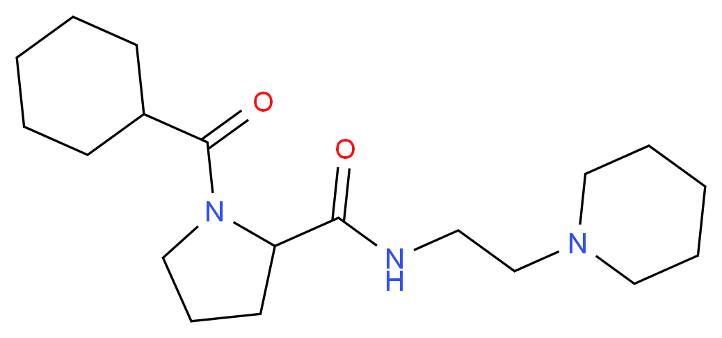 1-(cyclohexylcarbonyl)-N-(2-piperidin-1-ylethyl)pyrrolidine-2-carboxamide_Molecular_structure_CAS_)