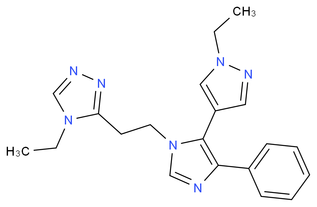 4-ethyl-3-{2-[5-(1-ethyl-1H-pyrazol-4-yl)-4-phenyl-1H-imidazol-1-yl]ethyl}-4H-1,2,4-triazole_Molecular_structure_CAS_)