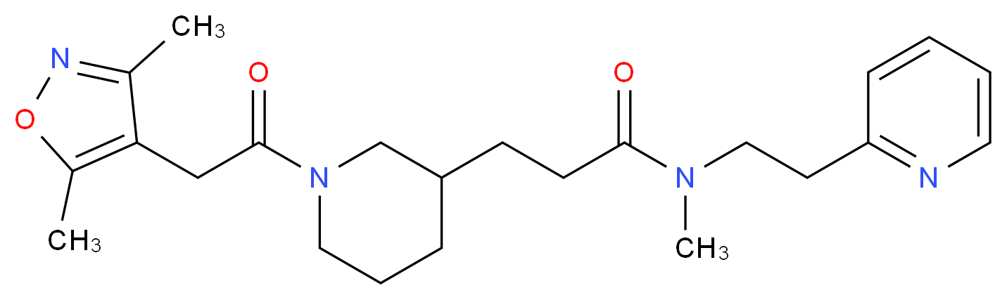 3-{1-[(3,5-dimethyl-4-isoxazolyl)acetyl]-3-piperidinyl}-N-methyl-N-[2-(2-pyridinyl)ethyl]propanamide_Molecular_structure_CAS_)