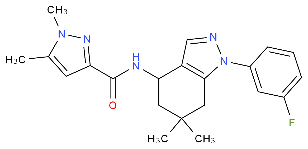 N-[1-(3-fluorophenyl)-6,6-dimethyl-4,5,6,7-tetrahydro-1H-indazol-4-yl]-1,5-dimethyl-1H-pyrazole-3-carboxamide_Molecular_structure_CAS_)