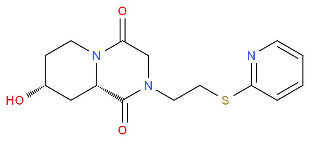(8R*,9aS*)-8-hydroxy-2-[2-(pyridin-2-ylthio)ethyl]tetrahydro-2H-pyrido[1,2-a]pyrazine-1,4(3H,6H)-dione_Molecular_structure_CAS_)
