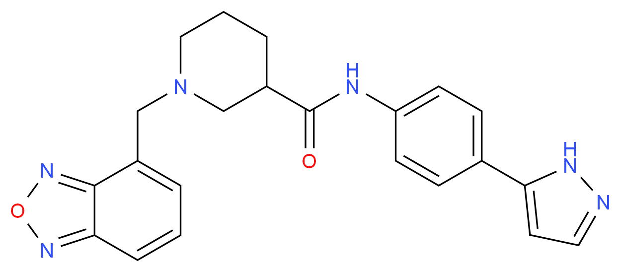 1-(2,1,3-benzoxadiazol-4-ylmethyl)-N-[4-(1H-pyrazol-5-yl)phenyl]-3-piperidinecarboxamide_Molecular_structure_CAS_)
