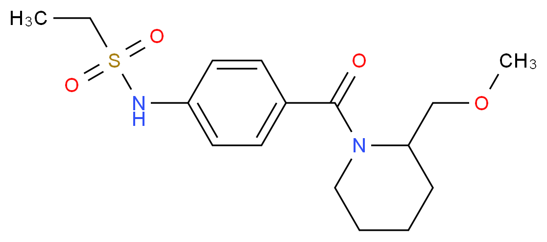 N-(4-{[2-(methoxymethyl)-1-piperidinyl]carbonyl}phenyl)ethanesulfonamide_Molecular_structure_CAS_)