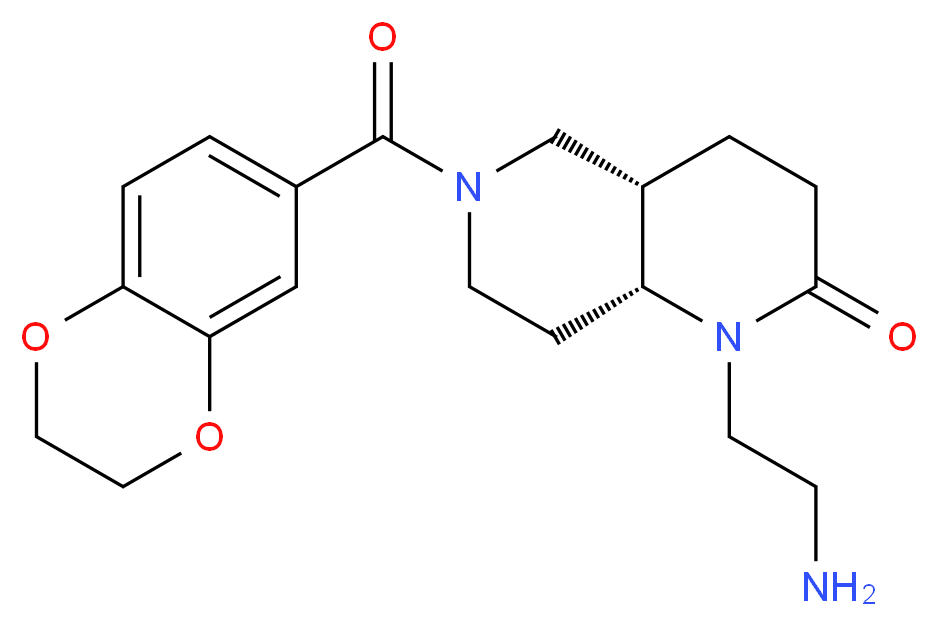 (4aS*,8aR*)-1-(2-aminoethyl)-6-(2,3-dihydro-1,4-benzodioxin-6-ylcarbonyl)octahydro-1,6-naphthyridin-2(1H)-one_Molecular_structure_CAS_)