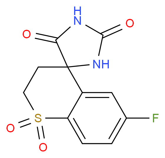 6'-fluoro-2',3'-dihydro-2H,5H-spiro[imidazolidine-4,4'-thiochromene]-2,5-dione 1',1'-dioxide_Molecular_structure_CAS_66892-63-5)