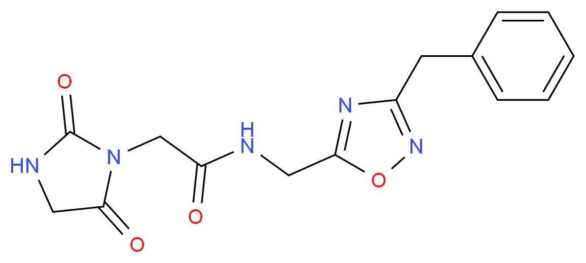N-[(3-benzyl-1,2,4-oxadiazol-5-yl)methyl]-2-(2,5-dioxo-1-imidazolidinyl)acetamide_Molecular_structure_CAS_)