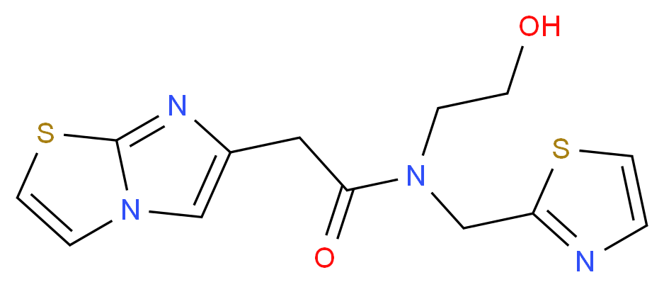 N-(2-hydroxyethyl)-2-imidazo[2,1-b][1,3]thiazol-6-yl-N-(1,3-thiazol-2-ylmethyl)acetamide_Molecular_structure_CAS_)