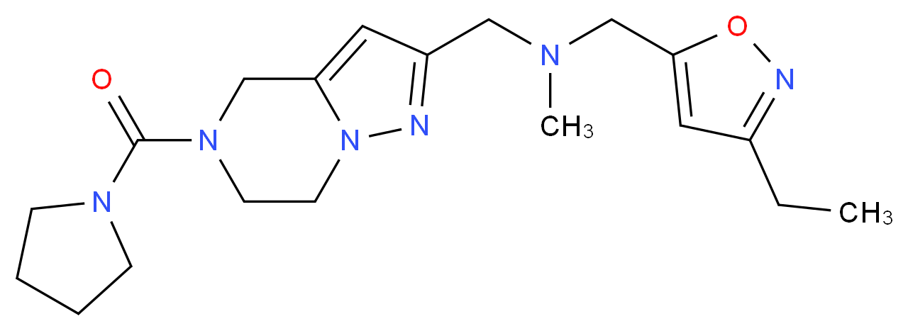1-(3-ethyl-5-isoxazolyl)-N-methyl-N-{[5-(1-pyrrolidinylcarbonyl)-4,5,6,7-tetrahydropyrazolo[1,5-a]pyrazin-2-yl]methyl}methanamine_Molecular_structure_CAS_)