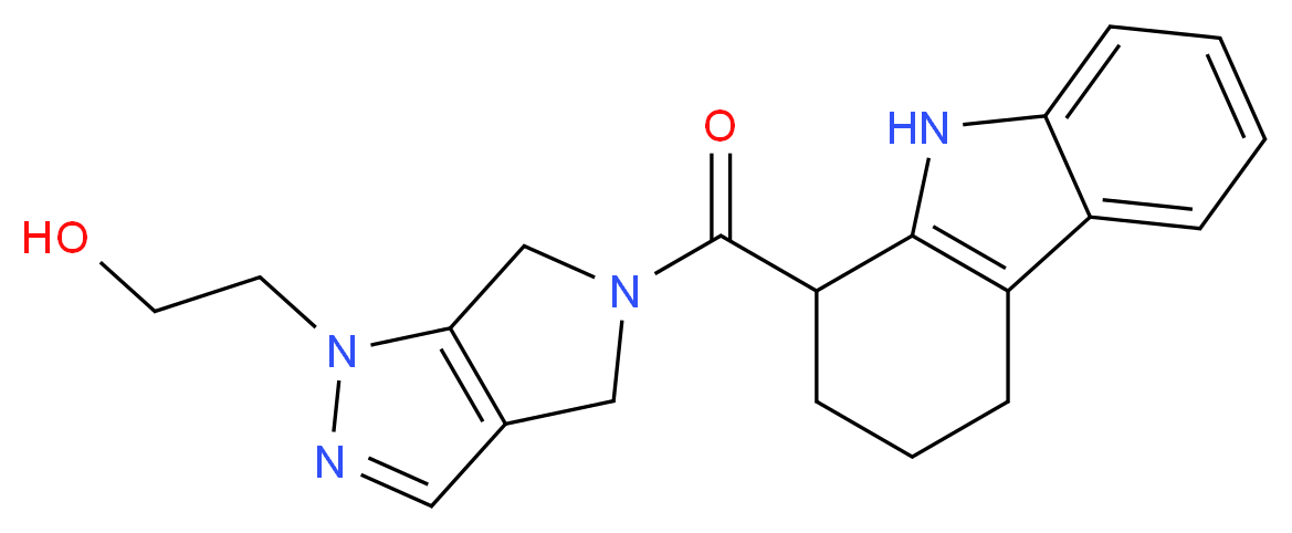 2-[5-(2,3,4,9-tetrahydro-1H-carbazol-1-ylcarbonyl)-5,6-dihydropyrrolo[3,4-c]pyrazol-1(4H)-yl]ethanol_Molecular_structure_CAS_)