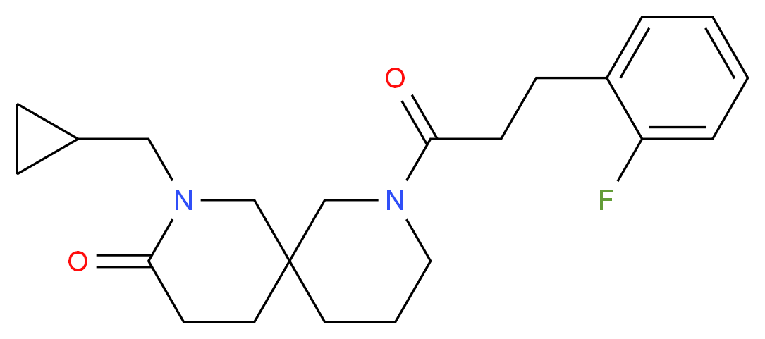 2-(cyclopropylmethyl)-8-[3-(2-fluorophenyl)propanoyl]-2,8-diazaspiro[5.5]undecan-3-one_Molecular_structure_CAS_)