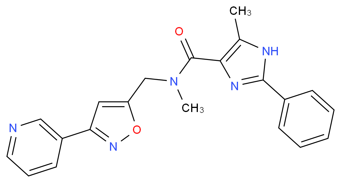 N,5-dimethyl-2-phenyl-N-{[3-(3-pyridinyl)-5-isoxazolyl]methyl}-1H-imidazole-4-carboxamide_Molecular_structure_CAS_)