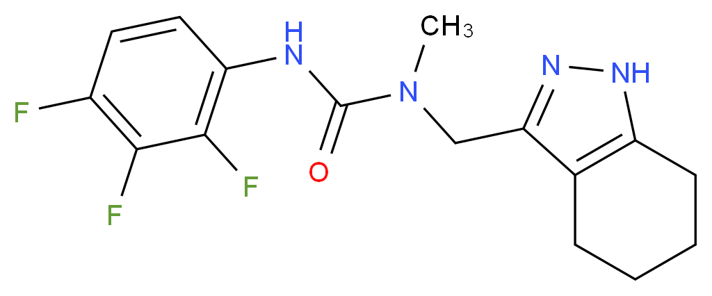 N-methyl-N-(4,5,6,7-tetrahydro-1H-indazol-3-ylmethyl)-N'-(2,3,4-trifluorophenyl)urea_Molecular_structure_CAS_)
