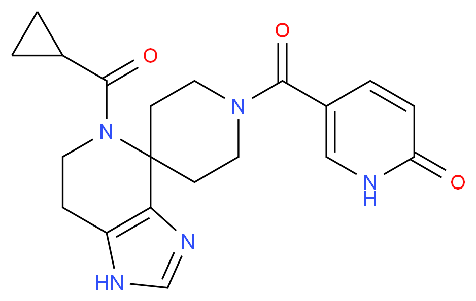 5-{[5-(cyclopropylcarbonyl)-1,5,6,7-tetrahydro-1'H-spiro[imidazo[4,5-c]pyridine-4,4'-piperidin]-1'-yl]carbonyl}pyridin-2(1H)-one_Molecular_structure_CAS_)