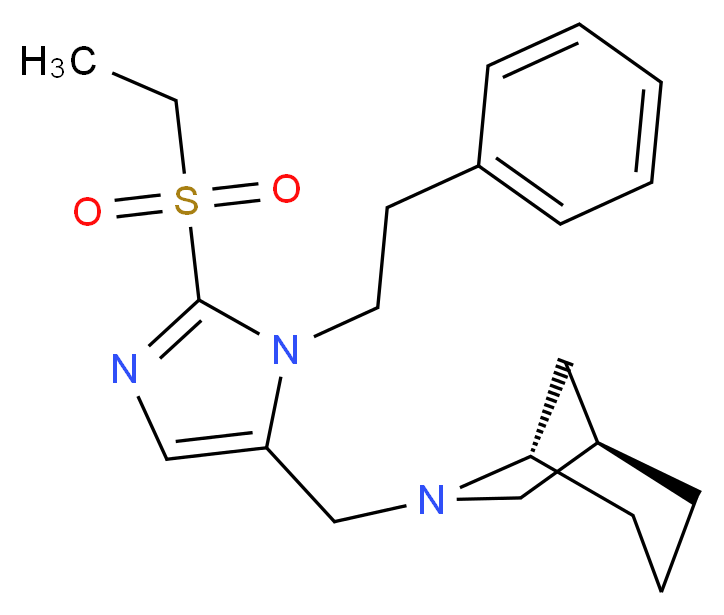 (1R*,5S*)-6-{[2-(ethylsulfonyl)-1-(2-phenylethyl)-1H-imidazol-5-yl]methyl}-6-azabicyclo[3.2.1]octane_Molecular_structure_CAS_)