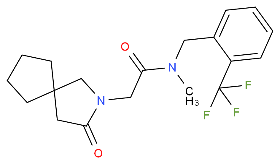 N-methyl-2-(3-oxo-2-azaspiro[4.4]non-2-yl)-N-[2-(trifluoromethyl)benzyl]acetamide_Molecular_structure_CAS_)