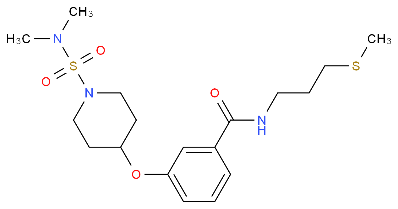 3-({1-[(dimethylamino)sulfonyl]-4-piperidinyl}oxy)-N-[3-(methylthio)propyl]benzamide_Molecular_structure_CAS_)