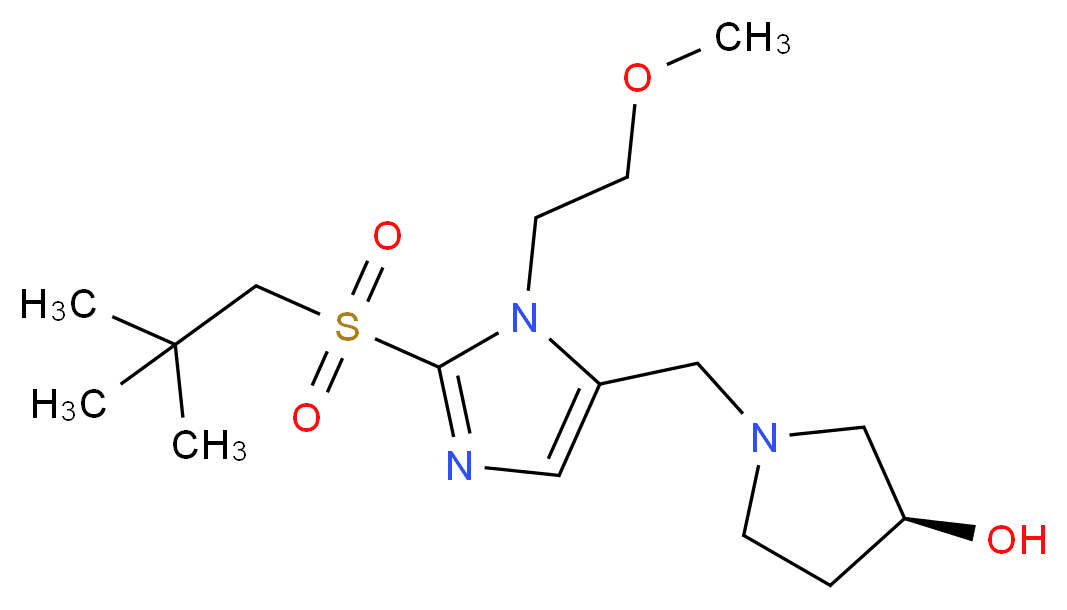 (3S)-1-{[2-[(2,2-dimethylpropyl)sulfonyl]-1-(2-methoxyethyl)-1H-imidazol-5-yl]methyl}-3-pyrrolidinol_Molecular_structure_CAS_)