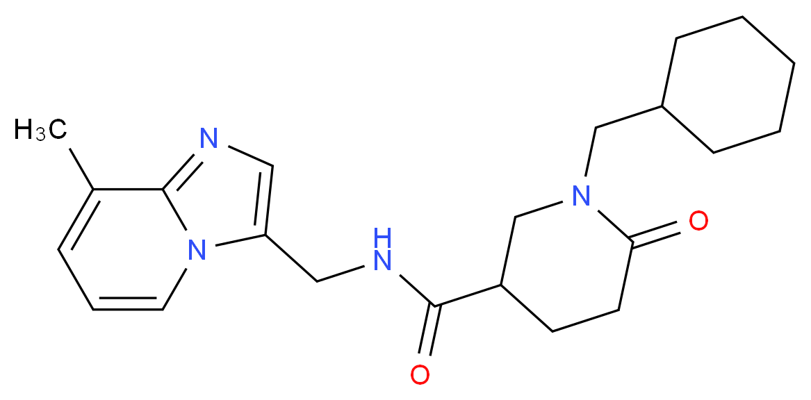 1-(cyclohexylmethyl)-N-[(8-methylimidazo[1,2-a]pyridin-3-yl)methyl]-6-oxo-3-piperidinecarboxamide_Molecular_structure_CAS_)
