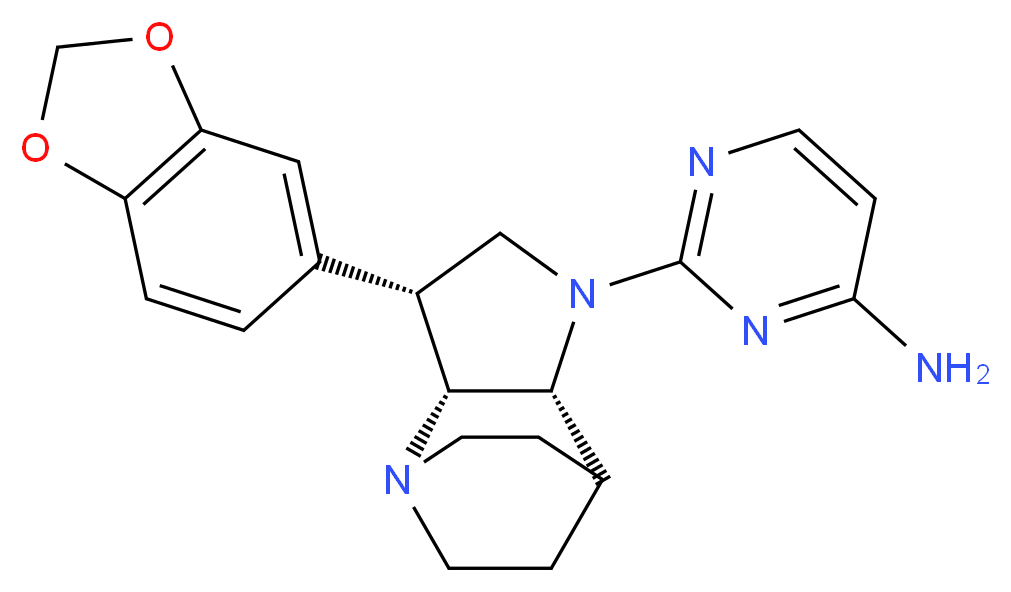 2-[(3R*,3aR*,7aR*)-3-(1,3-benzodioxol-5-yl)hexahydro-4,7-ethanopyrrolo[3,2-b]pyridin-1(2H)-yl]pyrimidin-4-amine_Molecular_structure_CAS_)