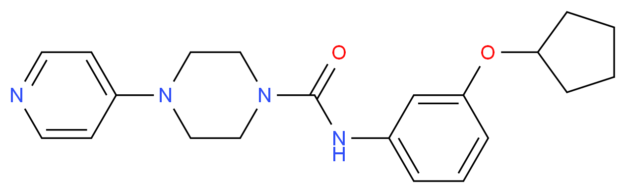 N-[3-(cyclopentyloxy)phenyl]-4-pyridin-4-ylpiperazine-1-carboxamide_Molecular_structure_CAS_)
