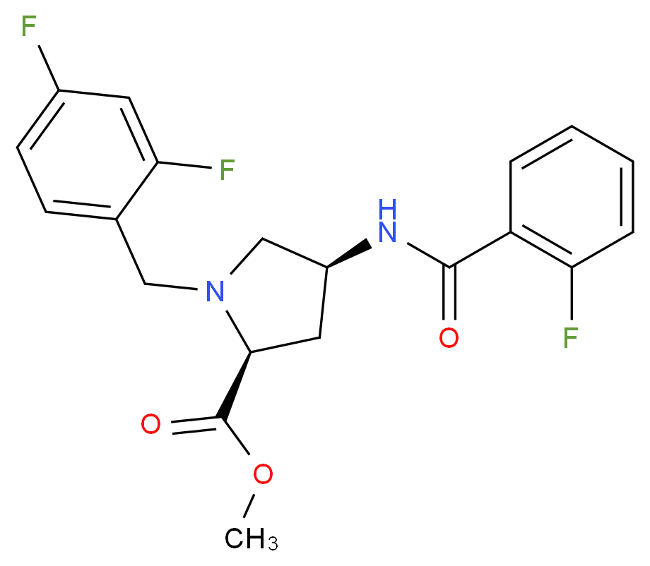 methyl (4S)-1-(2,4-difluorobenzyl)-4-[(2-fluorobenzoyl)amino]-L-prolinate_Molecular_structure_CAS_)