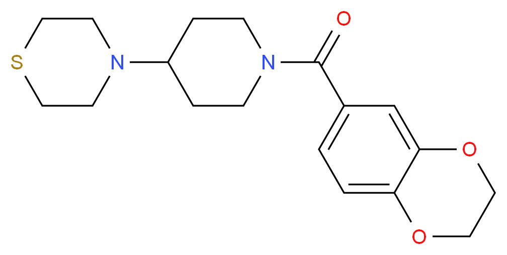 4-[1-(2,3-dihydro-1,4-benzodioxin-6-ylcarbonyl)piperidin-4-yl]thiomorpholine_Molecular_structure_CAS_)