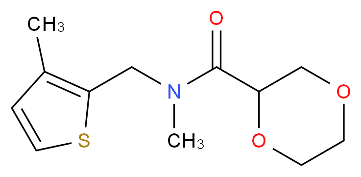 N-methyl-N-[(3-methyl-2-thienyl)methyl]-1,4-dioxane-2-carboxamide_Molecular_structure_CAS_)
