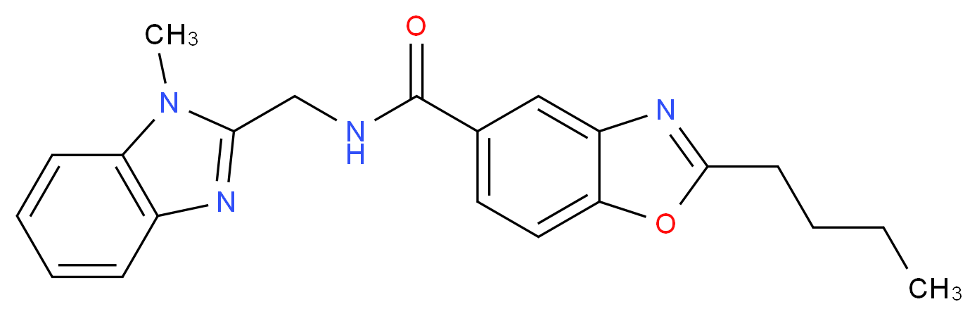 2-butyl-N-[(1-methyl-1H-benzimidazol-2-yl)methyl]-1,3-benzoxazole-5-carboxamide_Molecular_structure_CAS_)