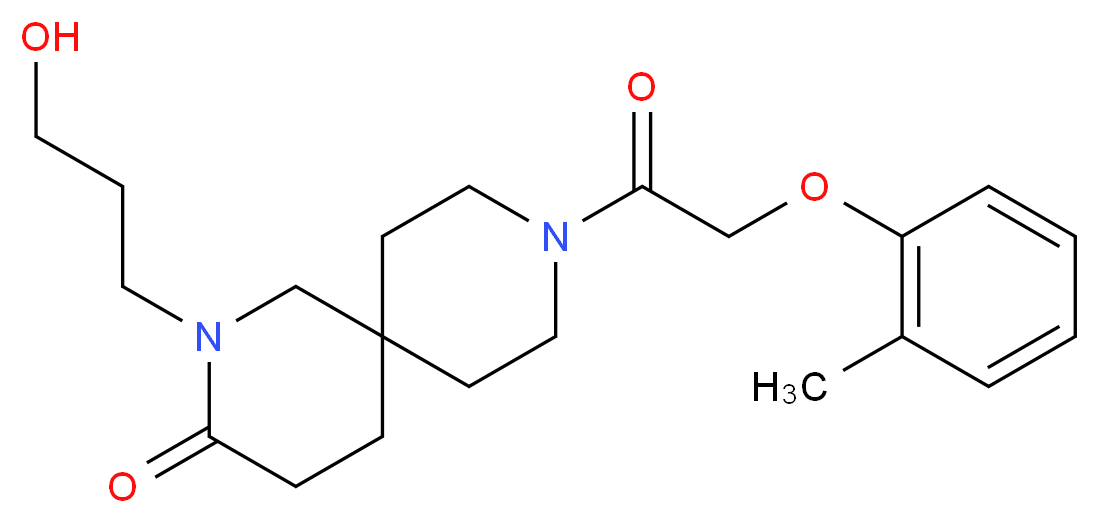 2-(3-hydroxypropyl)-9-[(2-methylphenoxy)acetyl]-2,9-diazaspiro[5.5]undecan-3-one_Molecular_structure_CAS_)