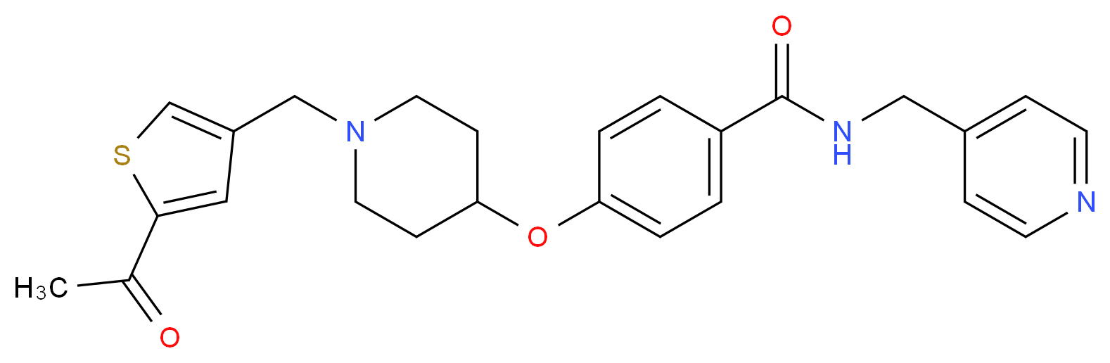 4-({1-[(5-acetyl-3-thienyl)methyl]-4-piperidinyl}oxy)-N-(4-pyridinylmethyl)benzamide_Molecular_structure_CAS_)