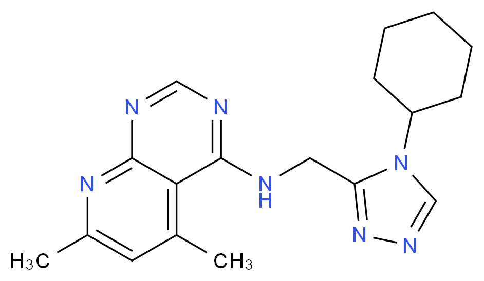 N-[(4-cyclohexyl-4H-1,2,4-triazol-3-yl)methyl]-5,7-dimethylpyrido[2,3-d]pyrimidin-4-amine_Molecular_structure_CAS_)