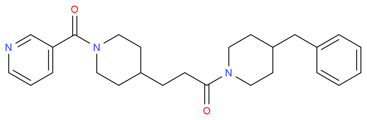 3-({4-[3-(4-benzyl-1-piperidinyl)-3-oxopropyl]-1-piperidinyl}carbonyl)pyridine_Molecular_structure_CAS_)