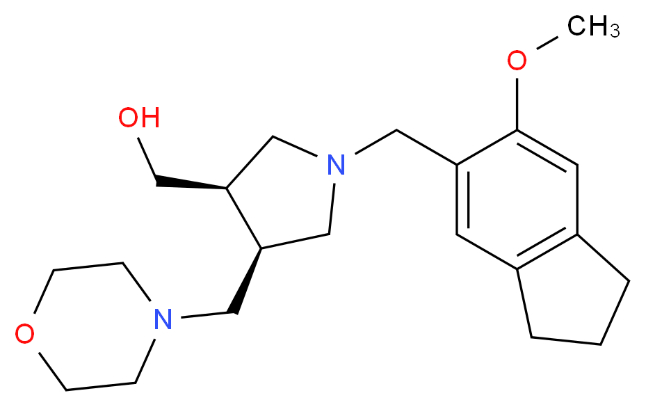 [(3R*,4S*)-1-[(6-methoxy-2,3-dihydro-1H-inden-5-yl)methyl]-4-(morpholin-4-ylmethyl)pyrrolidin-3-yl]methanol_Molecular_structure_CAS_)