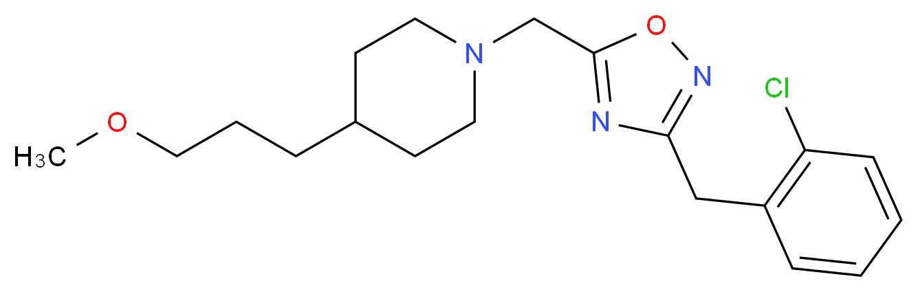 1-{[3-(2-chlorobenzyl)-1,2,4-oxadiazol-5-yl]methyl}-4-(3-methoxypropyl)piperidine_Molecular_structure_CAS_)