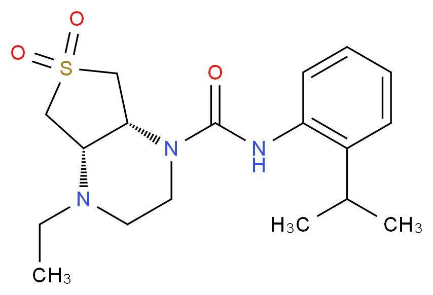 (4aS*,7aR*)-4-ethyl-N-(2-isopropylphenyl)hexahydrothieno[3,4-b]pyrazine-1(2H)-carboxamide 6,6-dioxide_Molecular_structure_CAS_)