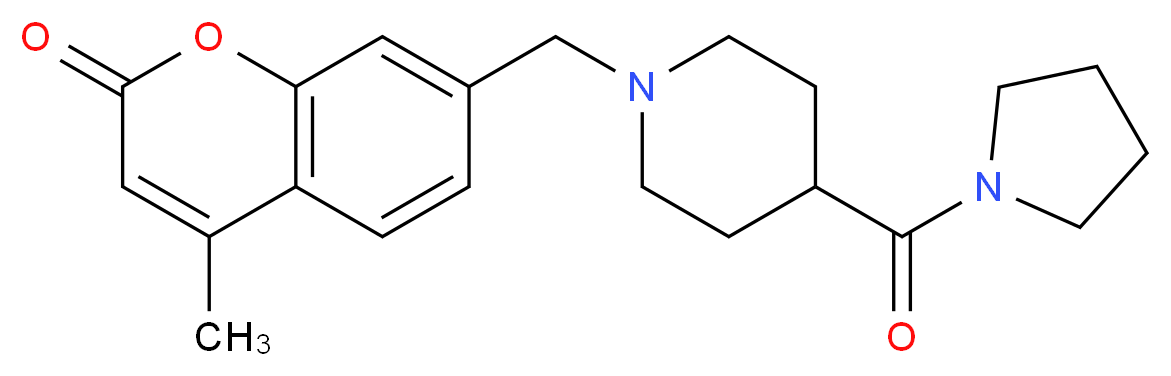 4-methyl-7-{[4-(pyrrolidin-1-ylcarbonyl)piperidin-1-yl]methyl}-2H-chromen-2-one_Molecular_structure_CAS_)