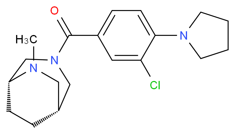 (1R*,5R*)-3-[3-chloro-4-(1-pyrrolidinyl)benzoyl]-6-methyl-3,6-diazabicyclo[3.2.2]nonane_Molecular_structure_CAS_)