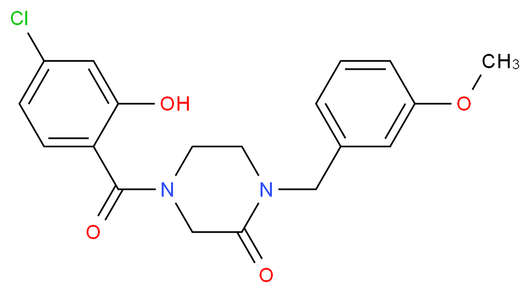 4-(4-chloro-2-hydroxybenzoyl)-1-(3-methoxybenzyl)-2-piperazinone_Molecular_structure_CAS_)