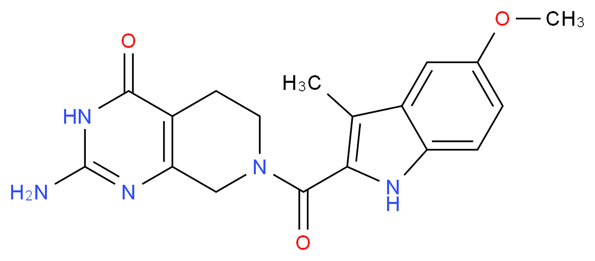 2-amino-7-[(5-methoxy-3-methyl-1H-indol-2-yl)carbonyl]-5,6,7,8-tetrahydropyrido[3,4-d]pyrimidin-4(3H)-one_Molecular_structure_CAS_)