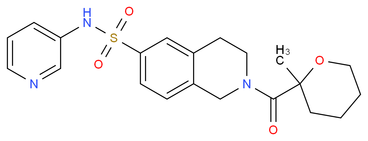 2-[(2-methyltetrahydro-2H-pyran-2-yl)carbonyl]-N-pyridin-3-yl-1,2,3,4-tetrahydroisoquinoline-6-sulfonamide_Molecular_structure_CAS_)