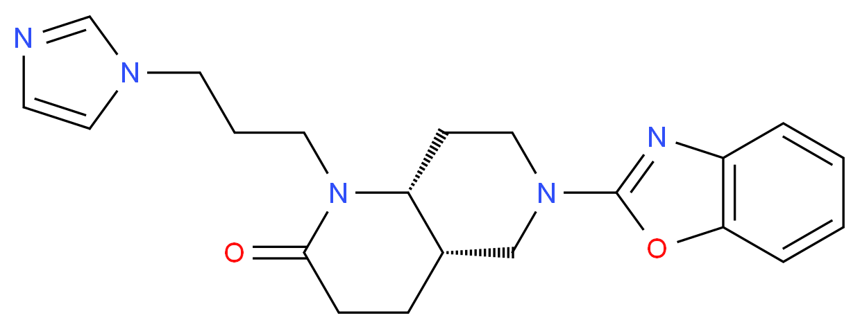 (4aS*,8aR*)-6-(1,3-benzoxazol-2-yl)-1-[3-(1H-imidazol-1-yl)propyl]octahydro-1,6-naphthyridin-2(1H)-one_Molecular_structure_CAS_)