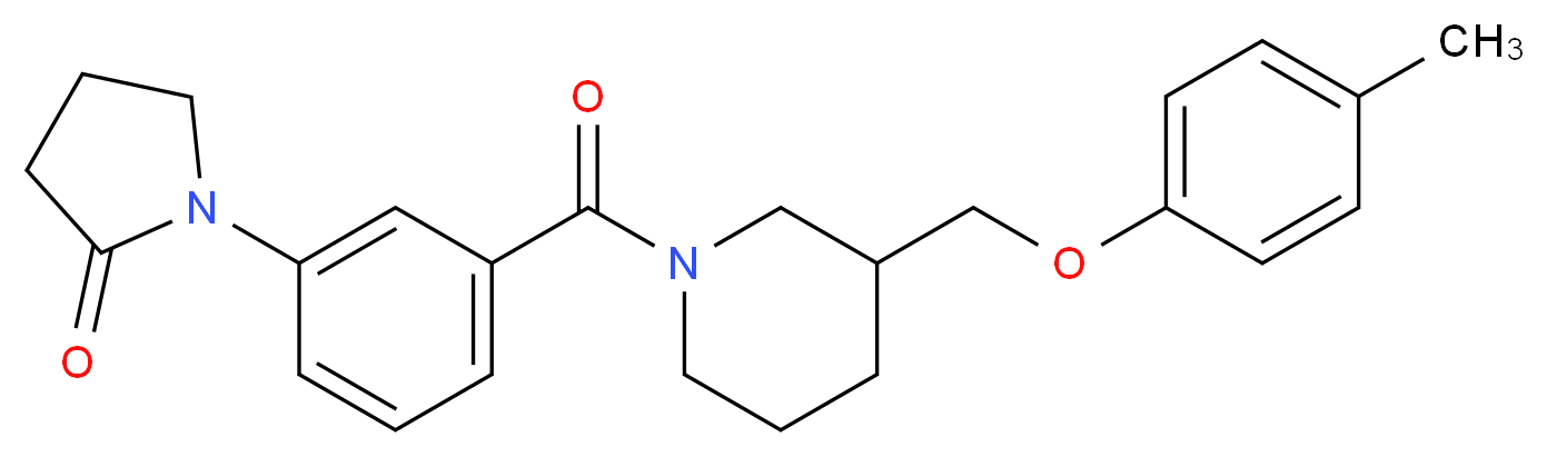 1-[3-({3-[(4-methylphenoxy)methyl]-1-piperidinyl}carbonyl)phenyl]-2-pyrrolidinone_Molecular_structure_CAS_)