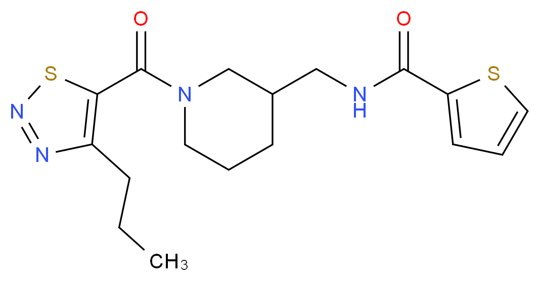 N-({1-[(4-propyl-1,2,3-thiadiazol-5-yl)carbonyl]piperidin-3-yl}methyl)thiophene-2-carboxamide_Molecular_structure_CAS_)