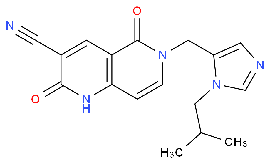 6-[(1-isobutyl-1H-imidazol-5-yl)methyl]-2,5-dioxo-1,2,5,6-tetrahydro-1,6-naphthyridine-3-carbonitrile_Molecular_structure_CAS_)
