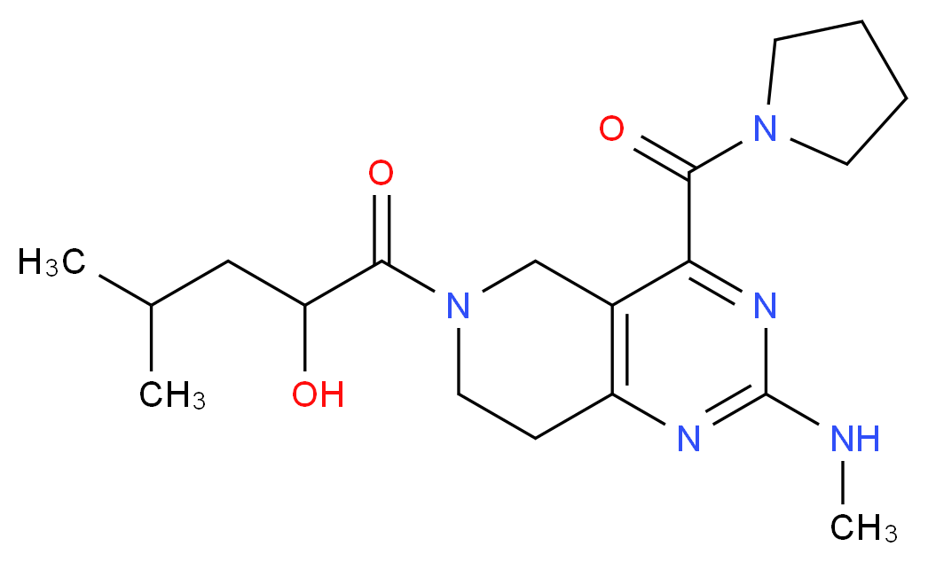 4-methyl-1-[2-(methylamino)-4-(1-pyrrolidinylcarbonyl)-7,8-dihydropyrido[4,3-d]pyrimidin-6(5H)-yl]-1-oxo-2-pentanol_Molecular_structure_CAS_)
