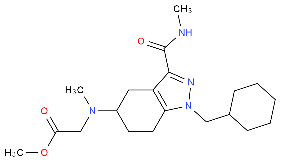 methyl N-{1-(cyclohexylmethyl)-3-[(methylamino)carbonyl]-4,5,6,7-tetrahydro-1H-indazol-5-yl}-N-methylglycinate_Molecular_structure_CAS_)