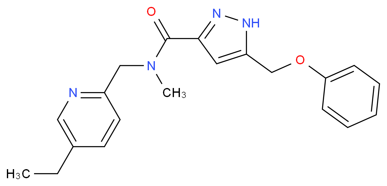 N-[(5-ethylpyridin-2-yl)methyl]-N-methyl-5-(phenoxymethyl)-1H-pyrazole-3-carboxamide_Molecular_structure_CAS_)