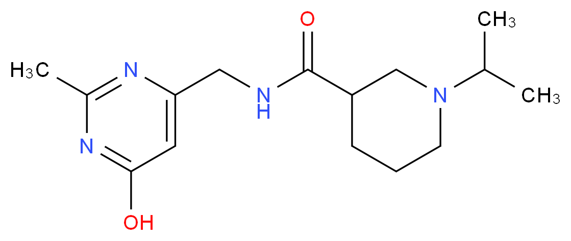 N-[(6-hydroxy-2-methyl-4-pyrimidinyl)methyl]-1-isopropyl-3-piperidinecarboxamide_Molecular_structure_CAS_)