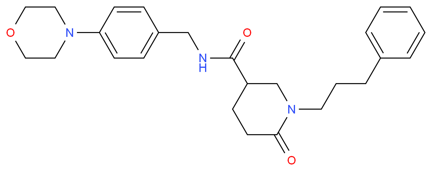 N-[4-(4-morpholinyl)benzyl]-6-oxo-1-(3-phenylpropyl)-3-piperidinecarboxamide_Molecular_structure_CAS_)